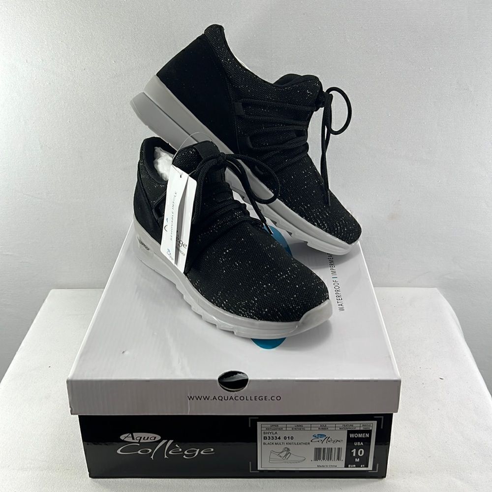 Aqua College Shyla Black Multi Knit Sneakers size 10 M